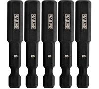 Hex 8mm Impact Driver Bit - Railer Allen Wrench Drill Hex Bits. 1/4 Quick Release S2 Steel 2 inch 8mm Hex Bits. (5 Pack)