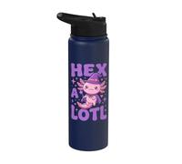Hex-A-Lotl Cute Axolotl Fun Witchcraft Halloween Women Witch Stainless Steel Insulated Water Bottle