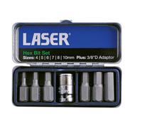 Hex Allen Bit Set WITH 3/8 Drive 4mm 5mm 6mm 7mm 8mm 10mm ADAPTOR + STORAGE CASE