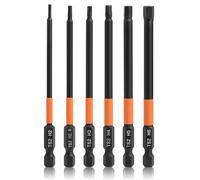 Hex Allen Key Drill Bit Set, 100mm Magnetic Allen Key Impact Driver Wrench Drill Bits S2 Steel 1/4" Hex Shank Screwdriver Bits Set H2-H6
