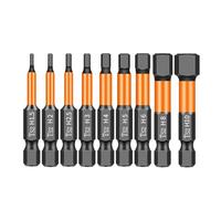 Hex Allen Key Drill Bit Set, S2 Steel Anti-Slip Manual Electric Screw Drill Bits, 1/4 Inch Hex Shank H1.5-H10 Quick Change Impact Driver Power Drill Bits Set (9PCS 50L)