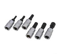 Hex Allen Key Socket Set 6pcs 1/4 Inch Drive Metric Hex Bit Sockets H3 H4 H5 H6 H7 H8 Chrome Vanadium Socket Bits Precision Hex Driver Inner Hex Socket Tools