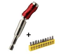 Hex Bit Adapter and 10Pcs Screwdriver Bits Set, Quick Change Magnetic Holder for Power Drills, 20° Pivot for Tight Spaces, Compatible with Hex Shank Tools