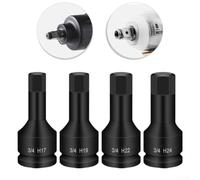Hex Bit Socket Adapter for Impact Wrench 34inch, H12 H32, Built with Strong Materials for Reliability (H22)