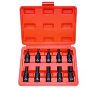 HEX Bit Socket Set, Premium Cr-Mo Steel | 10-Piece Metric 3mm - 14mm Set | 3/8-Inch Drive | Enhanced Storage Case…