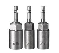 Hex Bit Socket Set - Set of Hexagonal Bits for Screwdriver, 3 Spare Parts and High Strength for Manual and Electrical Tools for Car and Mechanical