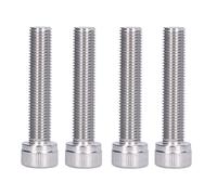 Hex Bolt, 4Pcs 1.25mm Fine Pitch M10 Socket Cap Screw Bright Finish A2-70 Stainless Steel for Construction for DIY Jobs for Automotive Industry (M10*45)