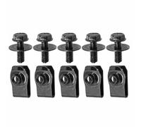Hex Bolts And Nuts Set Compatible With Nissan For 370Z 2009-2014 10pcs Car Body Bolts U-nut Clips M6 Guard Bumper Fenders Liner Retainer Fastener Rivet Screw