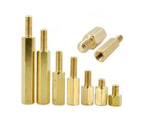 Hex Brass Male Female Motherboard Standoff Copper Mount M2 M2.5 M3 M4 Board Rack Stud Threaded Pillar PCB Column Spacer Screw(10mm(30Pcs),M3 (Thread 5mm))