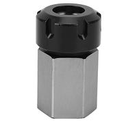 Hex Collet Chuck, ER32UM CNC Lathe Tool Holder, High Strength Carbon Steel Silver Collet with Through Holes for Long Part Machining, Quick Clamp Replacement for Extension (ER25)