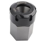 Hex Collet Chuck, ER32UM CNC Lathe Tool Holder, High Strength Carbon Steel Silver Collet with Through Holes for Long Part Machining, Quick Clamp Replacement for Extension (ER32)