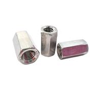 Hex Coupling Nut Fasteners, A2-70 304 Stainless Steel Hex Nuts M5 M6 M8 M10 M12 Silver 1/2/5 pcs Multiple Sizes(1pc M12x19x45mm)