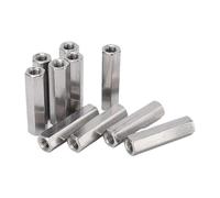 Hex Coupling Nuts 10pcs M2 304 Stainless Steel Hex Standoff Long Rod Coupling Hex Nut High Strength Hex Nutsert(M2x9)