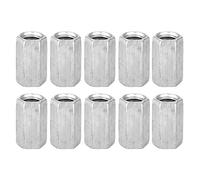 Hex Coupling Nuts, Heavy Duty M8x20 Zinc Plated Carbon Steel Fasteners for Industrial Machinery and Construction 10pcs