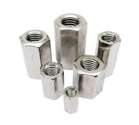 Hex Coupling Nuts M3 304 A2 Stainless Steel Hexagon Hex Extend Long Lengthened Rod Connector Joint Sleeve Tubular Coupling Nut(6mm)