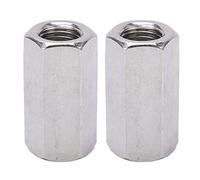 Hex Coupling Nuts Stainless Steel M16 x 2, 48mm Length, 2PCS - Rustproof Durability, Anti Fasteners for Bolts and Screws