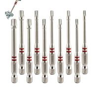 Hex Drill Bit | 10 Pieces 65mm S2 Steel Strong Magnetic Anti-Slip