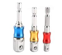 Hex Drill Bit Socket Adapter Set 3Pcs 1 / 4in 3 / 8in 1 / 2in, Type A Vanadium Steel - Impact Driver Compatible, Durable Construction, Easy Socket Conversion (Style A)