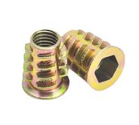Hex Drive Head Furniture Nut， Hex Flange Threaded Insert Furniture Nuts Metallic M4-M10 8-25mm Pack Of 50(M10x15mm x50)
