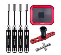 Hex Driver Set Hexagonal Head Nut Drivers 4.0/5.5/7.0/8.0mm and 4-Way Cross Wrench, 17mm Wheel Wrench, RC Screw Tray RC Repair Tools Kit for RC Quadcopter Helicopter FPV Drone Car Airplane