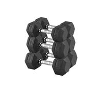 Hex Dumbbell Set 3-Pair - Heavy-Duty Cast Iron Adjustable Weight Dumbbells for Home Gym, Strength Training & Fitness - Options Without Rack or With A3 Rack, Multiple Weight Combinations