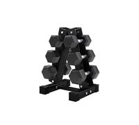 Hex Dumbbell Set 3-Pair - Heavy-Duty Cast Iron Adjustable Weight Dumbbells for Home Gym, Strength Training & Fitness - Options Without Rack or With A3 Rack, Multiple Weight Combinations