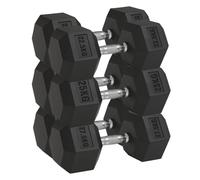 Hex Dumbbell Set 3 Pairs 2.5kg-30kg | Rubber Encased Cast Iron Weights | Strength Training for Home Gym | Optional Rack Stand (Without Rack-back, 2X(22.5+25+27.5)150Kg)