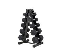 Hex Dumbbell Set 4-Pair - Heavy-Duty Cast Iron Dumbbells for Home Gym, Strength Training & Fitness - Options Without Rack or With A5 Rack, Multiple Weight Combinations