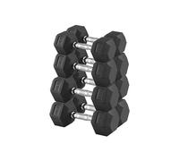 Hex Dumbbell Set 4-Pair - Heavy-Duty Cast Iron Dumbbells for Home Gym, Strength Training & Fitness - Options Without Rack or With A5 Rack, Multiple Weight Combinations