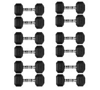 Hex Dumbbell Set, Heavy Duty Rubber Dumbbells Weights Set with Rack or Without Rack, Cast Iron Hand Free Weights for Strength Training (Weights Only, 1+2+3+4+5+6 Kg Pair Set)
