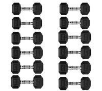 Hex Dumbbell Set, Heavy Duty Rubber Dumbbells Weights Set with Rack or Without Rack, Cast Iron Hand Free Weights for Strength Training (Weights Only, 2+3+4+5+6+7 Kg Pair Set)