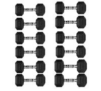 Hex Dumbbell Set, Heavy Duty Rubber Dumbbells Weights Set with Rack or Without Rack, Cast Iron Hand Free Weights for Strength Training (Weights Only, 2.5+5+7.5+10+12.5+15 Kg Pair Set)
