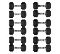 Hex Dumbbell Set, Heavy Duty Rubber Dumbbells Weights Set with Rack or Without Rack, Cast Iron Hand Free Weights for Strength Training (Weights Only, 10+15+20+25+30+35 Kg Pair Set)