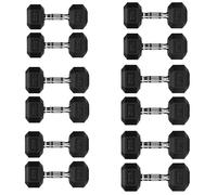 Hex Dumbbell Set, Heavy Duty Rubber Dumbbells Weights Set with Rack or Without Rack, Cast Iron Hand Free Weights for Strength Training (Weights Only, 6+7+7.5+8+9+10 Kg Pair Set)