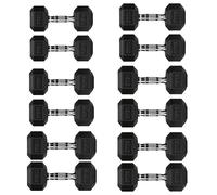Hex Dumbbell Set, Heavy Duty Rubber Dumbbells Weights Set with Rack or Without Rack, Cast Iron Hand Free Weights for Strength Training (Weights Only, 10+12.5+15+17.5+20+22.5 Kg Pair Set)