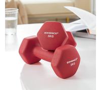 Hex Dumbbell Set Home Fitness Strength Training Equipment SONGMICS Red One Size