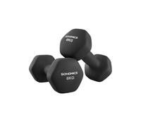 Hex dumbbell set with neoprene coating, Ink Black / 2 x 6 kg