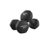 Hex dumbbell set with neoprene coating, Ink Black / 2 x 8 kg