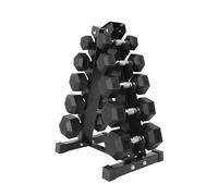 Hex Dumbbell Set with Storage Rack | Heavy Duty Rubber Dumbbells Weights Set for Home Gym (Include Rack, 4+5+6+7+8 KG Pair Set)