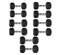 Hex Dumbbell Set with Storage Rack | Heavy Duty Rubber Dumbbells Weights Set for Home Gym (Weights Only, 4+5+6+7+8 KG Pair Set)
