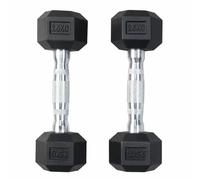 Hex Dumbbells Pair (2.5kg-30kg) | Rubber-Encased Cast Iron Hand Weights Anti-Roll Hex Design Strength Training & Home Gym Fitness Equipment for Men & Women (Black, 2.5KG Pair)