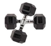 Hex Dumbbells Pair 2.5kg to 60kg Anti-Roll Design Rubber Coated Free Weights Dumbbell Set for Home Gym Strength Training Muscle Toning & Weightlifting