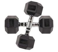 Hex Dumbbells Pair 2.5kg to 60kg Anti-Roll Design Rubber Coated Free Weights Dumbbell Set for Home Gym Strength Training Muscle Toning & Weightlifting