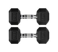 Hex Dumbbells Rubber Coated Cast Iron, Knurled Metal Handles, Anti-Roll Hex Design for Home Gym Strength Training and Weight Lifting, 1kg to 30kg Pairs and Sets (2.5kg-Pair)