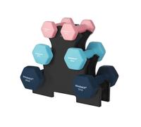 Hex Dumbbells Set, Pink + Aqua + Blue