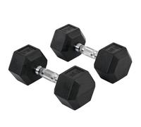 Hex Dumbbells Set Rubber Encased Hand Weights 5-50 LBS with Chrome Knurled Handle for Strength Training Equipment Home G
