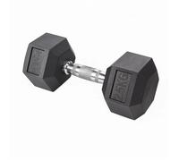 Hex Dumbbells Set - Single or Pair | Poly-Rubber Coated Weights for Home Gym & Strength Training | Anti-Roll Design & Knurled Steel Grip | 2.5kg-20kg (5.5lbs-44lbs)