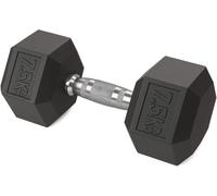Hex Dumbbells Set - Single or Pair Rubber Encased Free Weights with Knurled Steel Handle, Anti-Roll Dumbbell Weights for Home Gym Strength Training & Fitness, 2.5kg/5.5lbs-20kg/44lbs