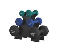 Hex Dumbbells Set, Teal Blue + Harbor Blue + Ink Black