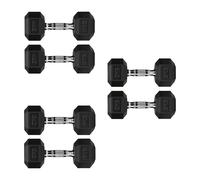 Hex Dumbbells Set with Rack or Without Rack, Weights Dumbbells Set for Home Gym, Premium Hexagon Strength Training Gym Equipment for Men & Women (Weights Only, 4+5+6 Kg Pair Set)
